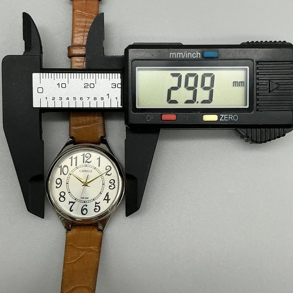Carriage By Timex Womens Watch 30mm White Dial Brown Leather New Battery